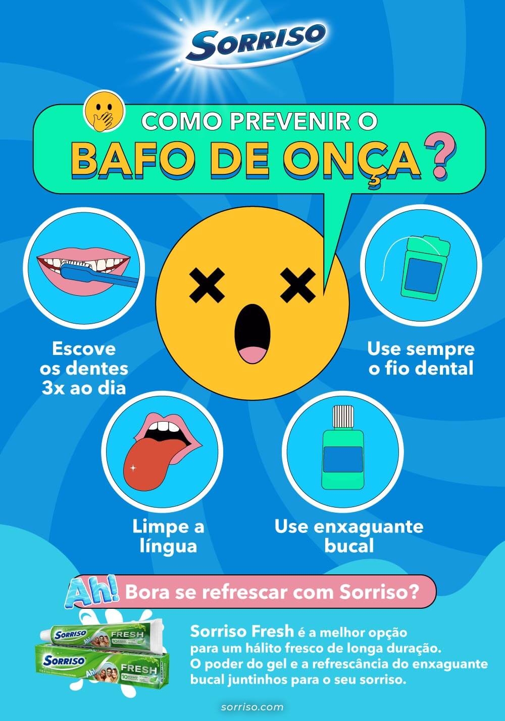 Infográfico mau halito causa como controlar sorriso